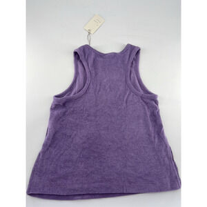 A New Day Women's Terry Slit Side Tank Top Purple Shirt Summer Stretchy XS New